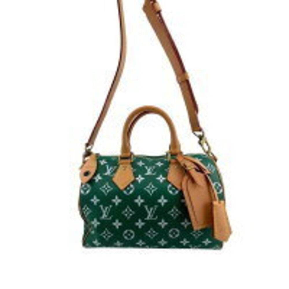 Louis Vuitton Handbag Green Speedy Shoulder Calfskin Bag Bandouliere - Picture 5 of 9